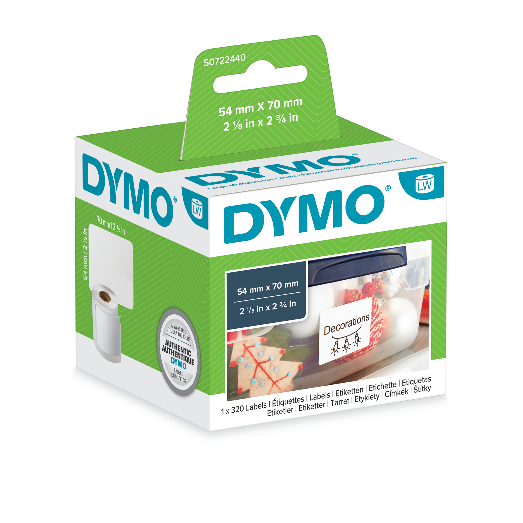 Een evenement beneden Samengesteld Dymo 99015 54x70mm Multifunctionele etiketten 70x54mm | Dymowebshop